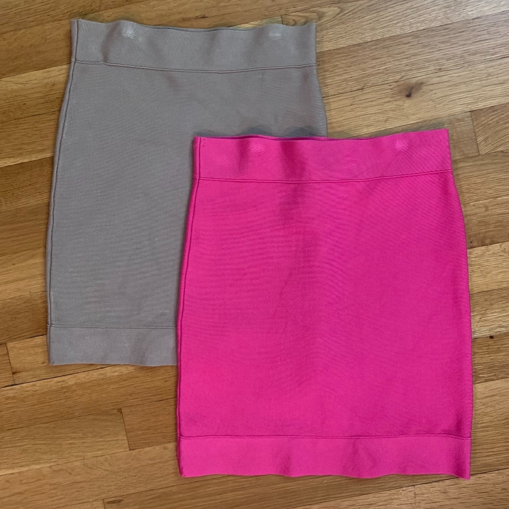 BUNDLE: BCBG Bandage Mini Skirt Pink&Beige Medium